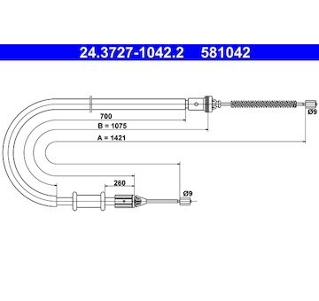Tažné lanko, parkovací brzda ATE 24.3727-1042.2