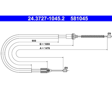 Tažné lanko, parkovací brzda ATE 24.3727-1045.2