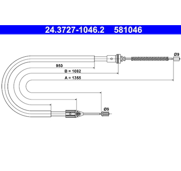 Tažné lanko, parkovací brzda ATE 24.3727-1046.2