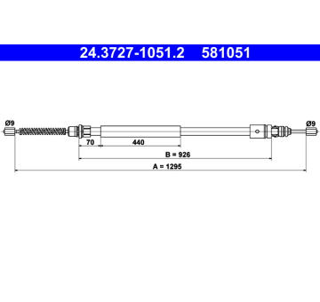Tažné lanko, parkovací brzda ATE 24.3727-1051.2