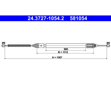 Tažné lanko, parkovací brzda ATE 24.3727-1054.2