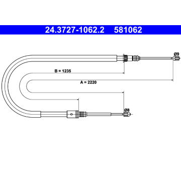 Tažné lanko, parkovací brzda ATE 24.3727-1062.2