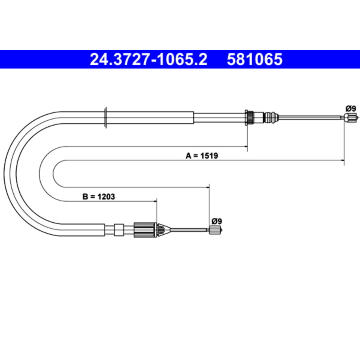 Tažné lanko, parkovací brzda ATE 24.3727-1065.2