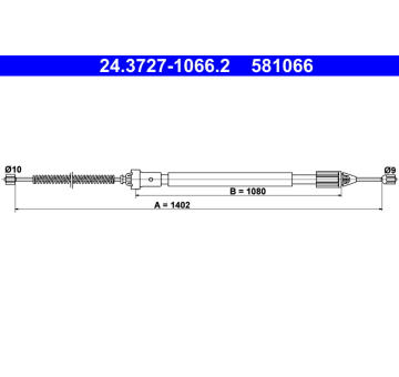 żażné lanko parkovacej brzdy ATE 24.3727-1066.2