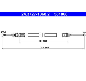 Tažné lanko, parkovací brzda ATE 24.3727-1068.2