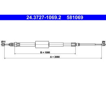 Tažné lanko, parkovací brzda ATE 24.3727-1069.2