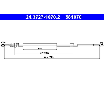 Tažné lanko, parkovací brzda ATE 24.3727-1070.2