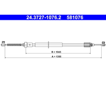 Tazne lanko, parkovaci brzda ATE 24.3727-1076.2