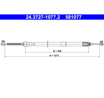 Tažné lanko, parkovací brzda ATE 24.3727-1077.2