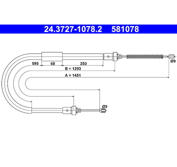 Tažné lanko, parkovací brzda ATE 24.3727-1078.2