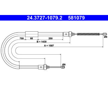 Tažné lanko, parkovací brzda ATE 24.3727-1079.2