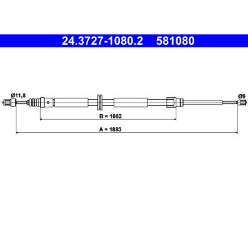 Tažné lanko, parkovací brzda ATE 24.3727-1080.2