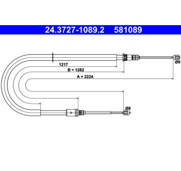 Tažné lanko, parkovací brzda ATE 24.3727-1089.2