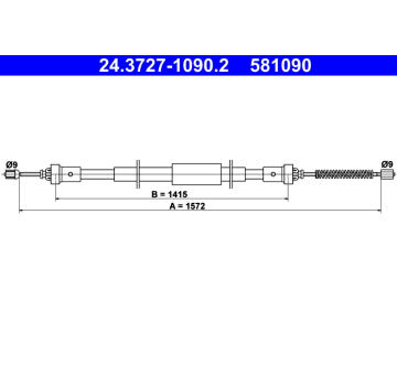 Tažné lanko, parkovací brzda ATE 24.3727-1090.2