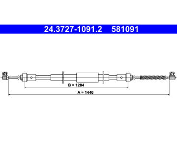 Tažné lanko, parkovací brzda ATE 24.3727-1091.2