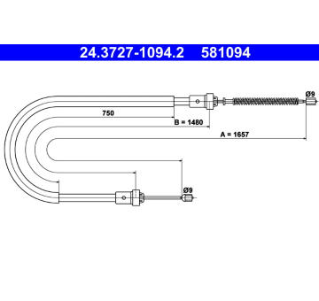 Tažné lanko, parkovací brzda ATE 24.3727-1094.2