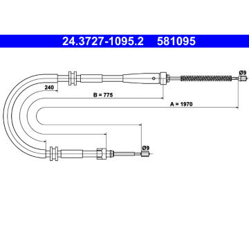 Tažné lanko, parkovací brzda ATE 24.3727-1095.2
