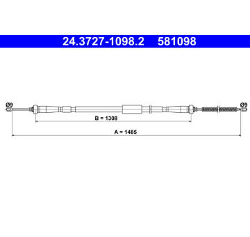 Tažné lanko, parkovací brzda ATE 24.3727-1098.2