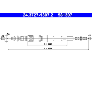 Tažné lanko, parkovací brzda ATE 24.3727-1307.2