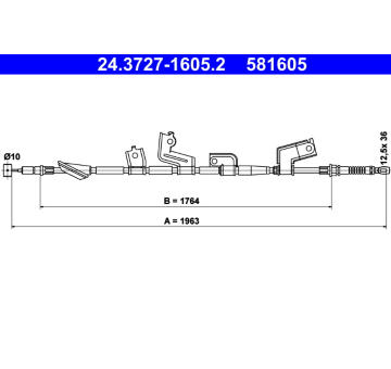 Tažné lanko, parkovací brzda ATE 24.3727-1605.2