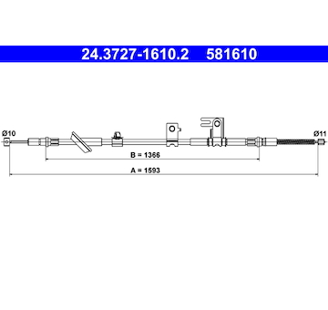 Tažné lanko, parkovací brzda ATE 24.3727-1610.2