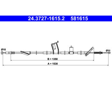 Tažné lanko, parkovací brzda ATE 24.3727-1615.2