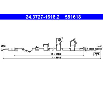 Tažné lanko, parkovací brzda ATE 24.3727-1618.2