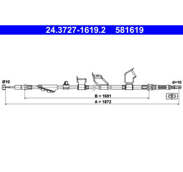 Tažné lanko, parkovací brzda ATE 24.3727-1619.2