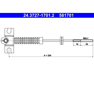 Tažné lanko, parkovací brzda ATE 24.3727-1701.2