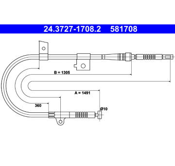 Tažné lanko, parkovací brzda ATE 24.3727-1708.2