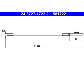 Tažné lanko, parkovací brzda ATE 24.3727-1722.2