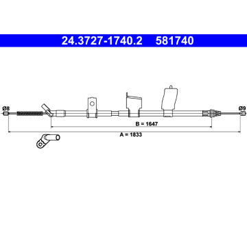 Tažné lanko, parkovací brzda ATE 24.3727-1740.2