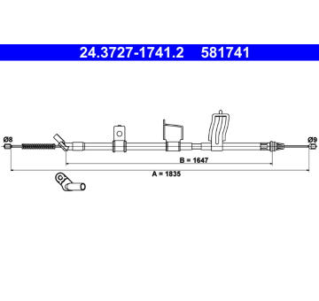 Tažné lanko, parkovací brzda ATE 24.3727-1741.2