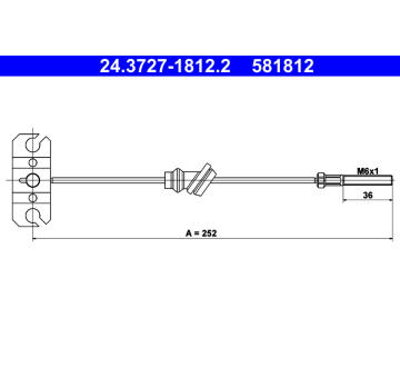 Tažné lanko, parkovací brzda ATE 24.3727-1812.2