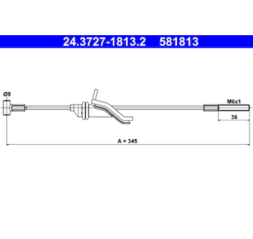 Tažné lanko, parkovací brzda ATE 24.3727-1813.2