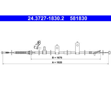 Tažné lanko, parkovací brzda ATE 24.3727-1830.2