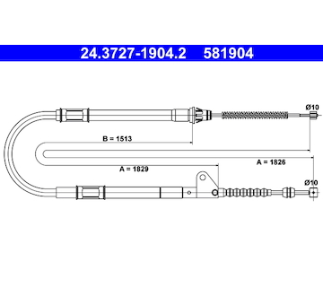 Tažné lanko, parkovací brzda ATE 24.3727-1904.2