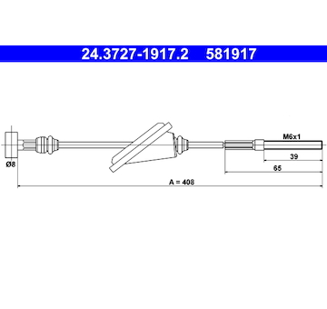Tažné lanko, parkovací brzda ATE 24.3727-1917.2