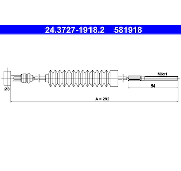 Tažné lanko, parkovací brzda ATE 24.3727-1918.2
