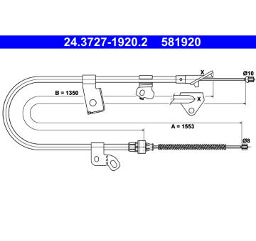 Tažné lanko, parkovací brzda ATE 24.3727-1920.2