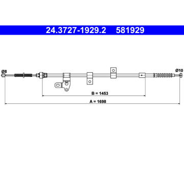 Tažné lanko, parkovací brzda ATE 24.3727-1929.2