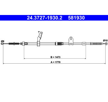 Tažné lanko, parkovací brzda ATE 24.3727-1930.2