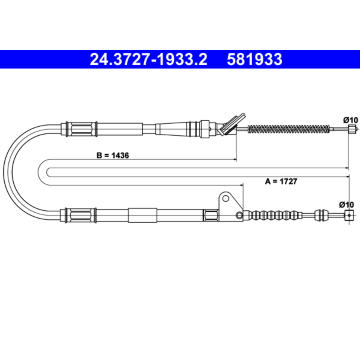 Tažné lanko, parkovací brzda ATE 24.3727-1933.2