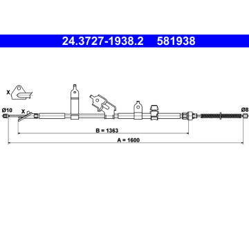 Tažné lanko, parkovací brzda ATE 24.3727-1938.2