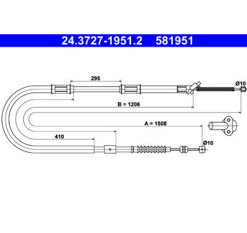 Tažné lanko, parkovací brzda ATE 24.3727-1951.2