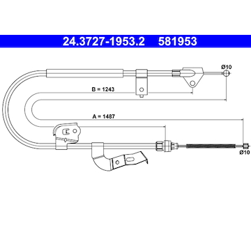 Tažné lanko, parkovací brzda ATE 24.3727-1953.2