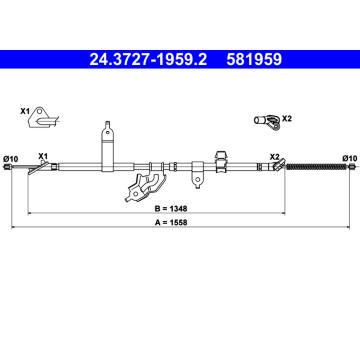 Tažné lanko, parkovací brzda ATE 24.3727-1959.2