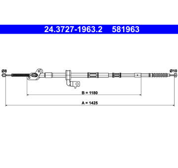 Tažné lanko, parkovací brzda ATE 24.3727-1963.2