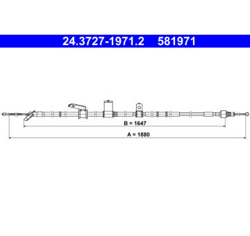 Tažné lanko, parkovací brzda ATE 24.3727-1971.2