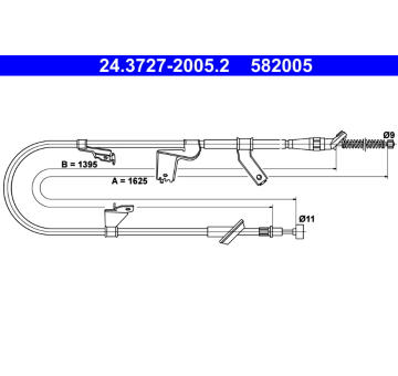 Tažné lanko, parkovací brzda ATE 24.3727-2005.2